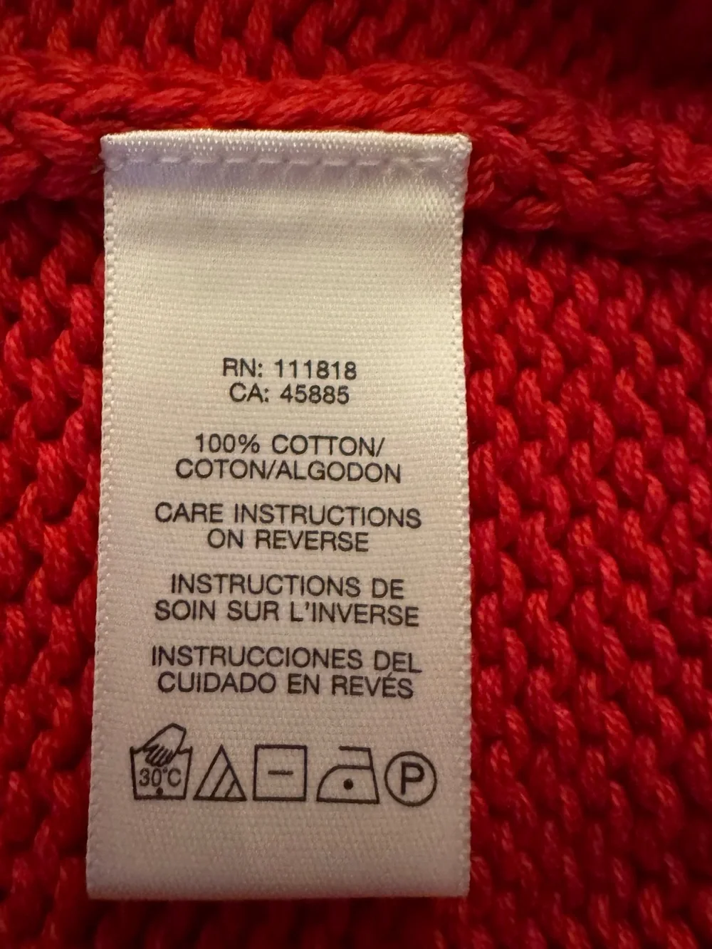 Michael Kors Sweater 100% Cotton Red V-Neck Cable Sweater Size - XL **NWT**